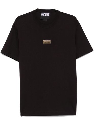 VERSACE JEANS COUTURE - Black T-shirt with gold logo tag