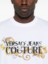 versace jeans couture - T-shirt bianca con logo frontale - 2