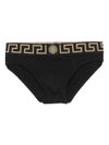 versace - Slip nin cotone nero confezione da due con motivo greca - 1