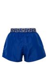 versace - Costume mare blu con motivo Greca - 2