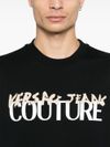 versace jeans couture - Black cotton crewneck sweatshirt with logo - 2