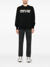 versace jeans couture - Black cotton crewneck sweatshirt with logo - 3