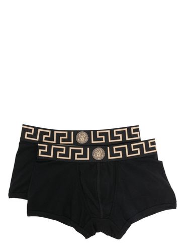 VERSACE - Boxer in cotone nero in confezione da due