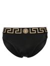 versace - Slip mare in poliammide stretch con motivo greca