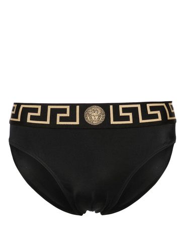 VERSACE - Slip mare in poliammide stretch con motivo greca