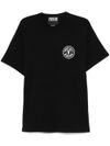 versace jeans couture - T-shirt nera in cotone con stampa