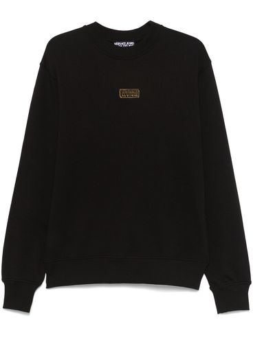 VERSACE JEANS COUTURE - Black cotton sweatshirt with gold tag