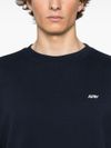 autry - Blue cotton crewneck sweatshirt with logo print - 1