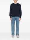 autry - Blue cotton crewneck sweatshirt with logo print - 3