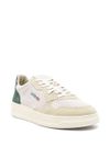 autry - Medalist sneakers in white with beige and green suede - 2