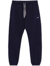 autry - Blue cotton sweatpants with white logo