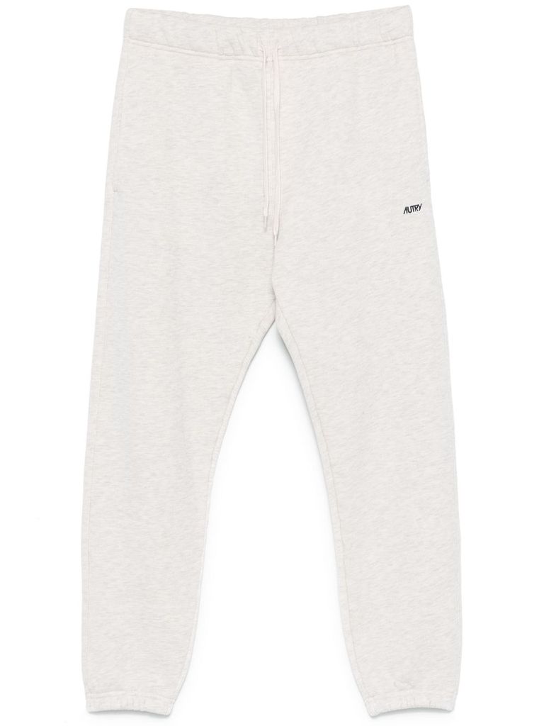 Shop Autry Grey Cotton Sweatpants With Black Logo