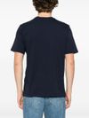 autry - Blue cotton T-shirt with white logo print - 3