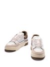 autry - CLC sneakers in white calf leather and brown with beige suede - 1