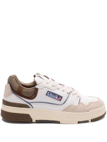 AUTRY - Sneakers CLC in pelle di vitello bianco e marrone con camoscio beige