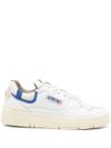 autry - CLC sneakers in white calf leather with blue inserts