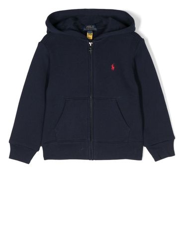 POLO RALPH LAUREN - Navy blue hoodie with zip closure