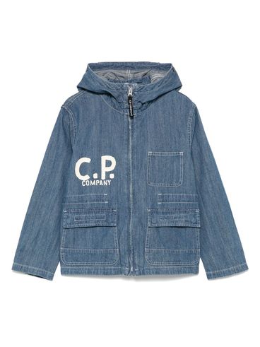 C.P. COMPANY - Hooded Denim Jacket with Pockets