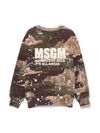 msgm - Crewneck sweatshirt with military green graphic - 1