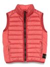 stone island - Red sleeveless and padded vest with pockets