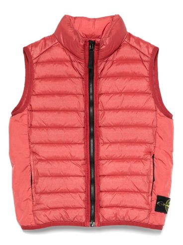 STONE ISLAND - Red sleeveless and padded vest with pockets