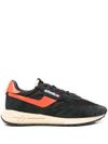 autry - Reelwind sneakers in black and orange with suede