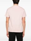 stone island - T-shirt rosa scuro in cotone con ricamo logo - 3