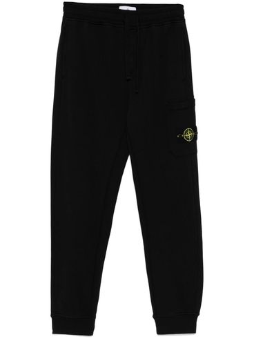 STONE ISLAND - Black cotton sweatpants with pocket