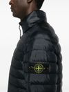 stone island - Short blue quilted down jacket with compass logo - 4