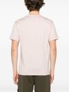 stone island - T-shirt rosa in cotone con ricamo logo - 1