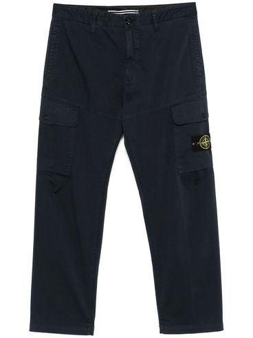 STONE ISLAND - Blue pants with side pockets