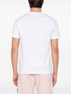 stone island - T-shirt bianca in cotone con ricamo logo - 1