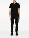 stone island - Polo in cotone nero a maniche corte - 3