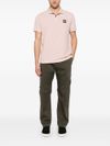 stone island - Polo in cotone nero a maniche corte con righe - 2