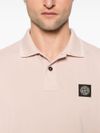 stone island - Polo in cotone nero a maniche corte con righe - 3