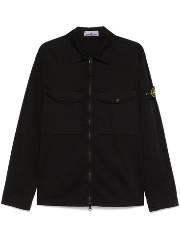 STONE ISLAND - Black cotton jacket with pockets