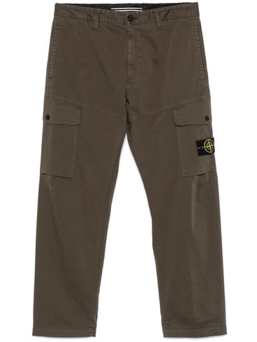 STONE ISLAND - Green pants with side pockets