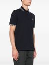 stone island - Polo in cotone blu a maniche corte - 3