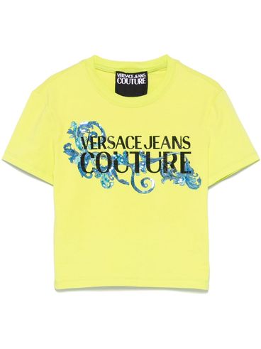 VERSACE JEANS COUTURE - Yellow T-shirt with graphic print by Versace.