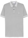 stone island - Polo in cotone grigio a maniche corte