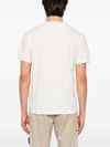 stone island - T-shirt avorio in cotone con ricamo logo - 1