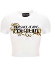 versace jeans couture - White T-shirt with baroque print