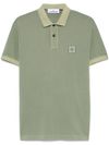 stone island - Polo in cotone verde a maniche corte