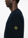 stone island - Blue cotton crewneck sweater with logo - 1