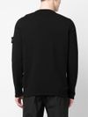 stone island - Black cotton crewneck sweater with logo - 4