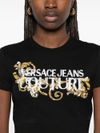 versace jeans couture - Black T-shirt with baroque print - 1