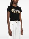 versace jeans couture - Black T-shirt with baroque print - 2