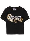 versace jeans couture - Black T-shirt with baroque print