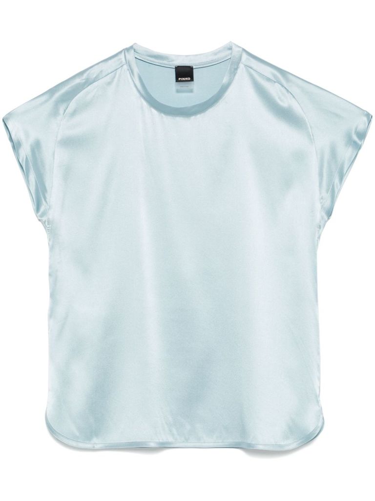 Pinko Farida Blouse Satin Silk Clothing In Blue