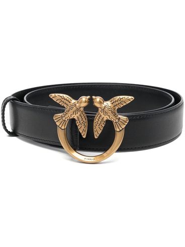 PINKO - Black leather 'Love Berry' belt